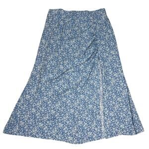 Reformation Grazie Midi Skirt Womens Size 12 Blue Floral